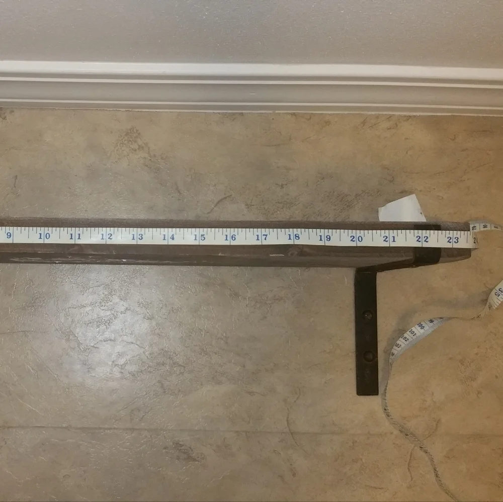 NWT Industrial Farmhouse Simple Rustic Wood & Metal Wall Shelf